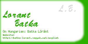 lorant batka business card